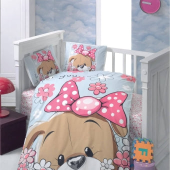 Σετ σεντόνια κούνιας girl bear